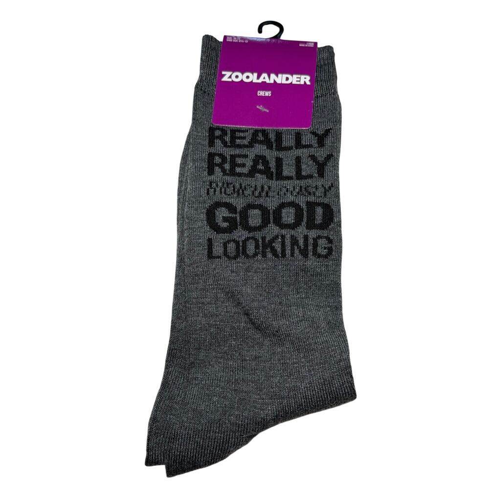Zoolander Really Really Good Looking Men’s Novelty Crew Socks Size 6-12 New